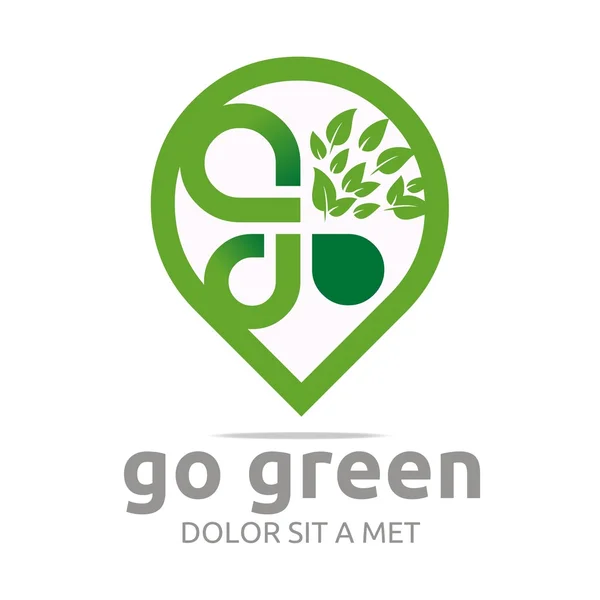 Logo prodotto naturale biologico sano giardino vettore di progettazione — Vettoriale Stock