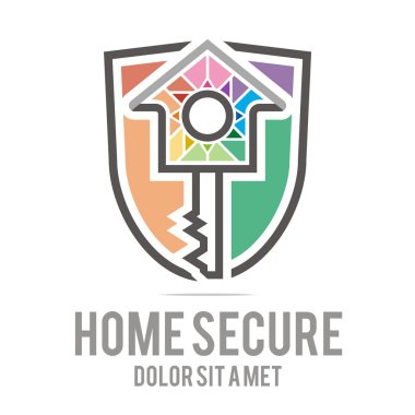 Logo anahtar ev kilit güvenlik buiding simge vektör