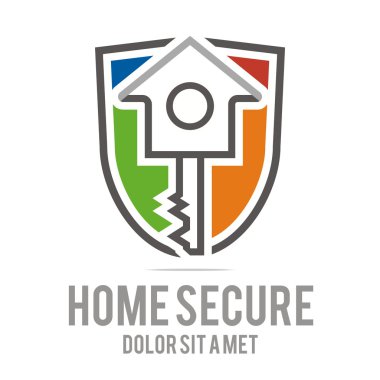 Logo anahtar ev kilit güvenlik buiding simge vektör