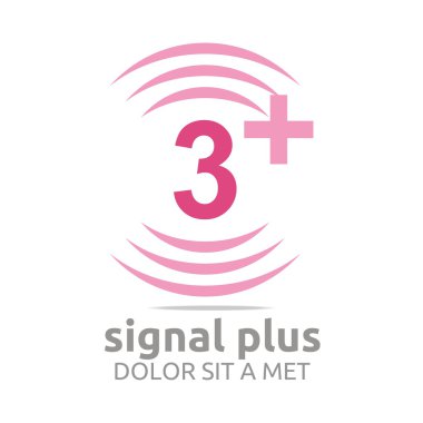 Logo sinyal numarası artı renk kablosuz vektör şekil