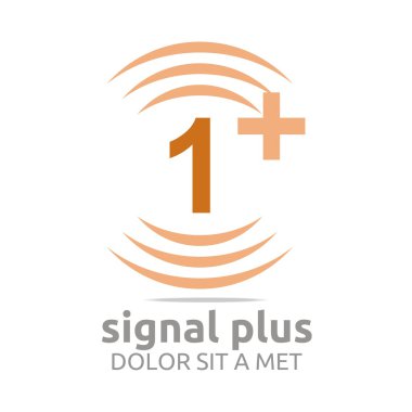 Logo sinyal numarası artı renk kablosuz vektör şekil