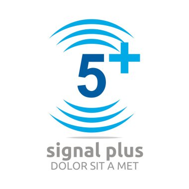 Logo sinyal numarası artı renk kablosuz vektör şekil