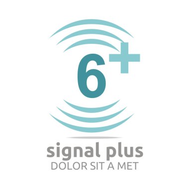 Logo sinyal numarası artı renk kablosuz vektör şekil