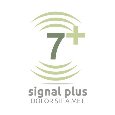 Logo sinyal numarası artı renk kablosuz vektör şekil