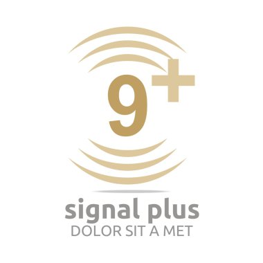Logo sinyal numarası artı renk kablosuz vektör şekil