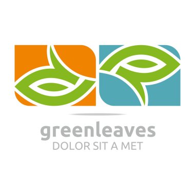 Soyut logo yeşil ekoloji tasarım vektör yaprak