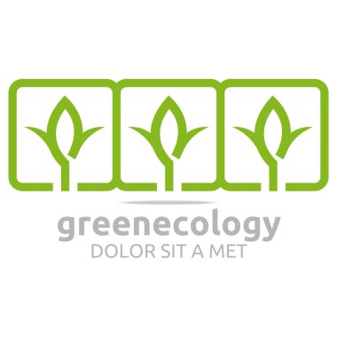 Soyut logo yeşil ekoloji tasarım vektör yaprak
