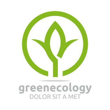 Soyut logo yeşil ekoloji tasarım vektör yaprak