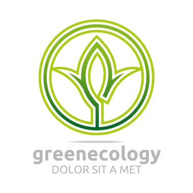 Soyut logo yeşil ekoloji tasarım vektör yaprak