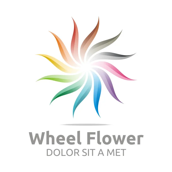 Abstract logo wheel flower interest colorful icon vector — Stock vektor