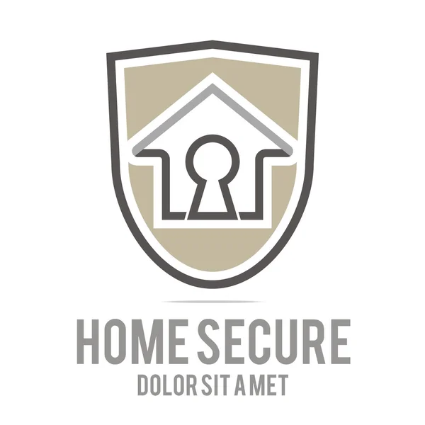 Logo casa llave cerradura de la casa seguridad icono de buiding vector — Vector de stock