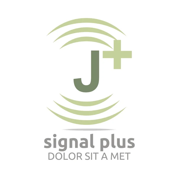 Logo sinal lettering plus color alphabet wireless vector —  Vetores de Stock