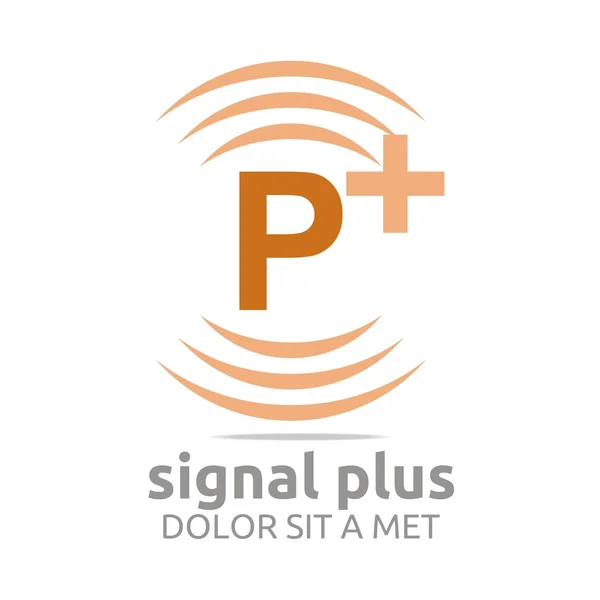 Logo signal lettering plus color alphabet wireless vector — Stock Vector