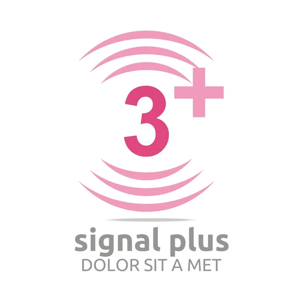 Logo signal number plus color figure wireless vector — Stock Vector
