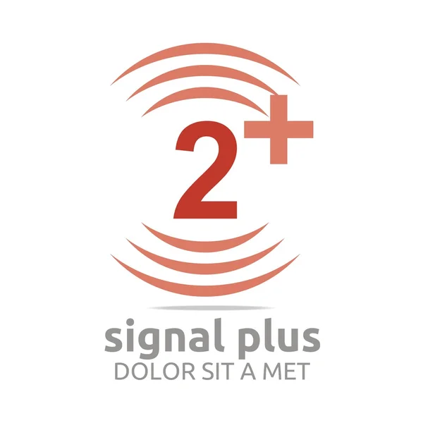 Logo signal number plus color figure wireless vector — Stock Vector