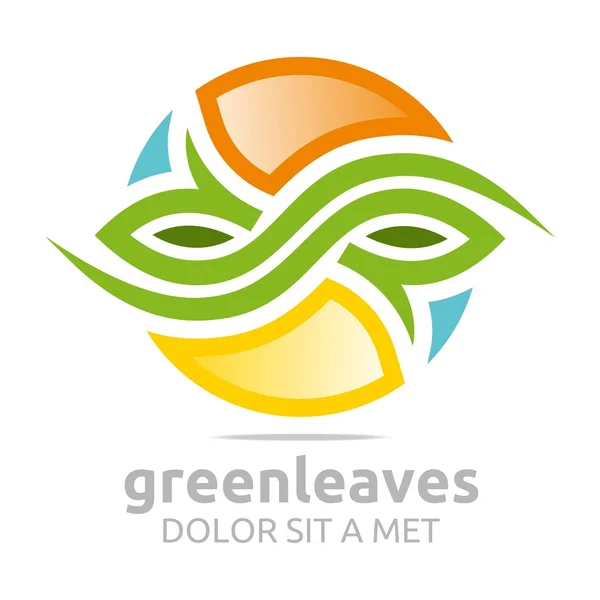 Logotipo abstrato deixa verde ecologia vetor de design — Vetor de Stock