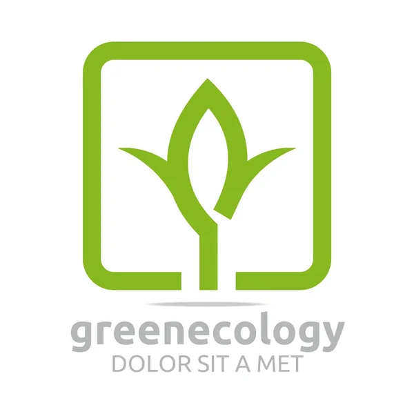 Logotipo abstracto deja verde ecología diseño vector — Archivo Imágenes Vectoriales