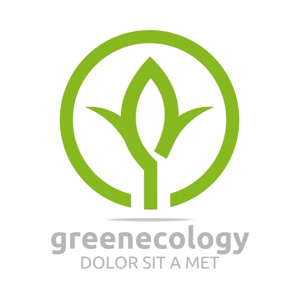 Abstracte logo laat ecologie groen ontwerp vector — Stockvector