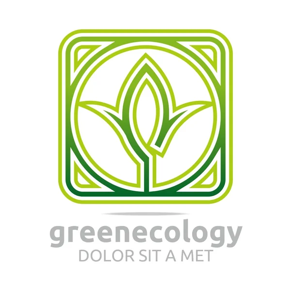 抽象的徽标叶绿色生态设计矢量 — 图库矢量图片