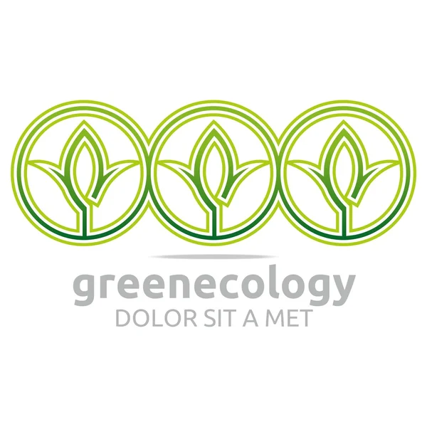 Logotipo abstrato deixa verde ecologia vetor de design — Vetor de Stock