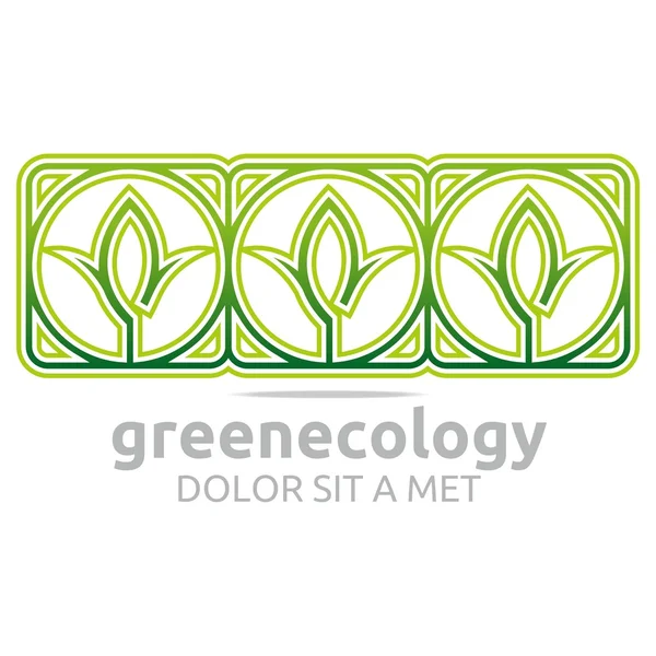 Logotipo abstrato deixa verde ecologia vetor de design — Vetor de Stock