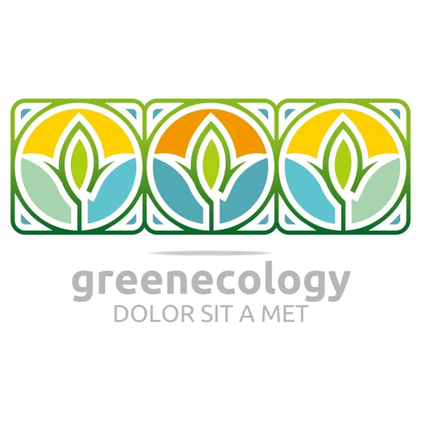 Logotipo abstrato deixa verde ecologia vetor de design — Vetor de Stock