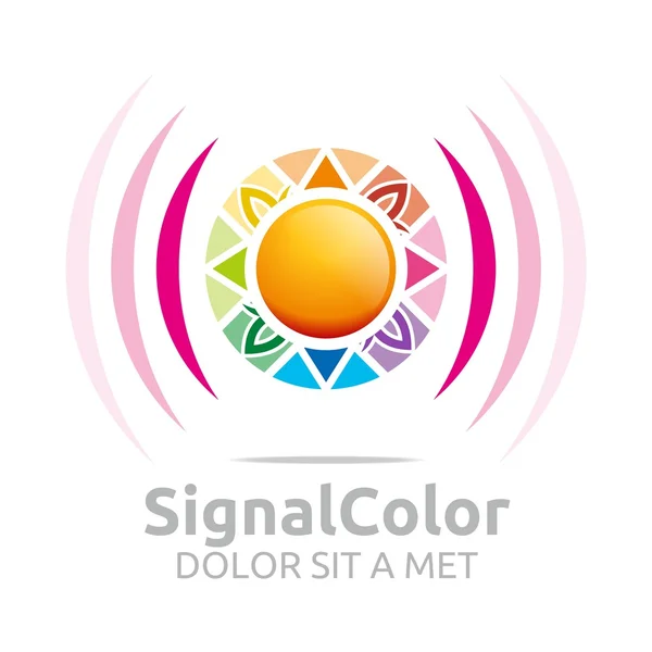 Logo rainbow signál Barevný kruh symbolem ikona vektor — Stockový vektor
