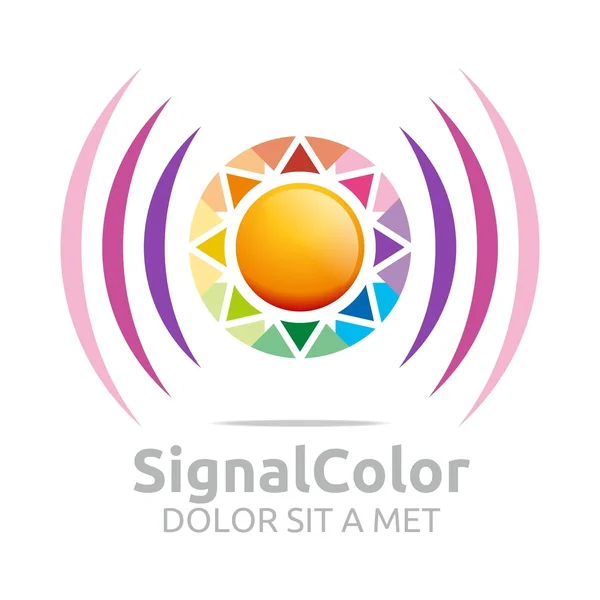 Logo de la señal del arco iris color círculo símbolo icono vector — Archivo Imágenes Vectoriales