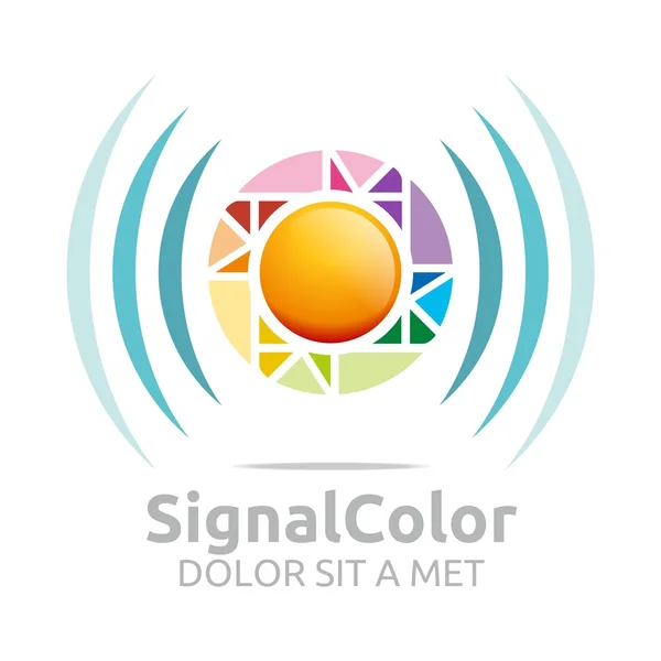 Logo gökkuşağı sinyal renk daire sembol simge vektör — Stok Vektör