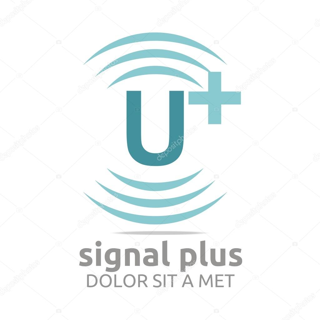 Logo signal lettering plus color alphabet wireless vector