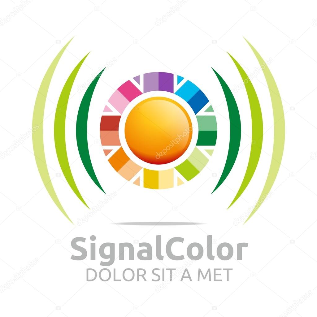 Logo the rainbow signal colour circle symbol icon vector