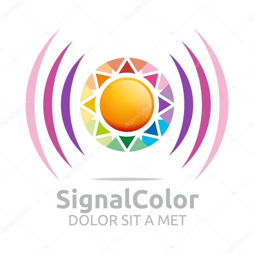 Logo the rainbow signal colour circle symbol icon vector