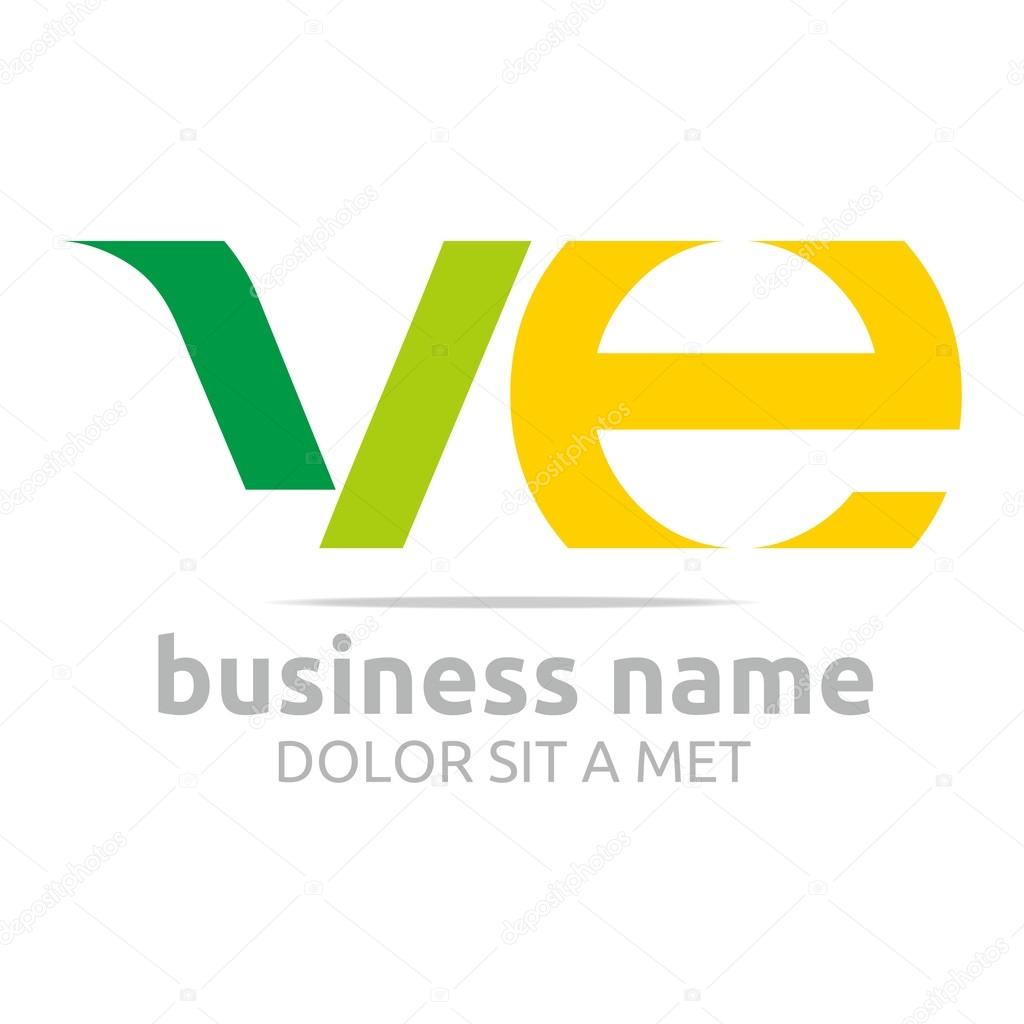 Logo letter V combination E lettemark design vector
