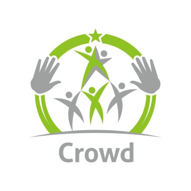 Logo crowd community celebration children design vector