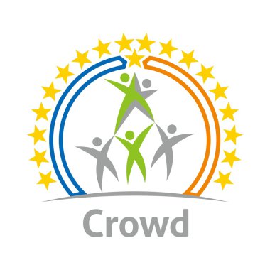 Logo crowd community celebration children design vector