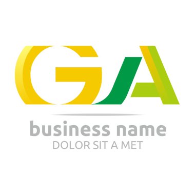 Logo letter G combination A lettemark design vector