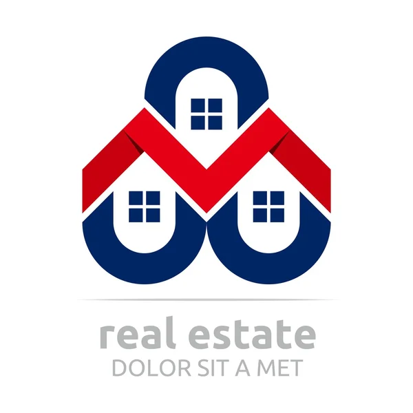 Logo Immobilien Gebäude Architektur Gehäuse Ikone Vektor — Stockvektor