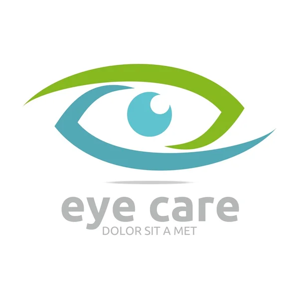 Logo vie yeux beauté cercle vert design icône vecteur — Image vectorielle