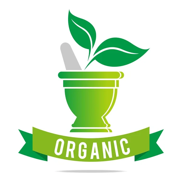 Logotipo farmácia triturado drogas produto orgânico ícone vetor —  Vetores de Stock