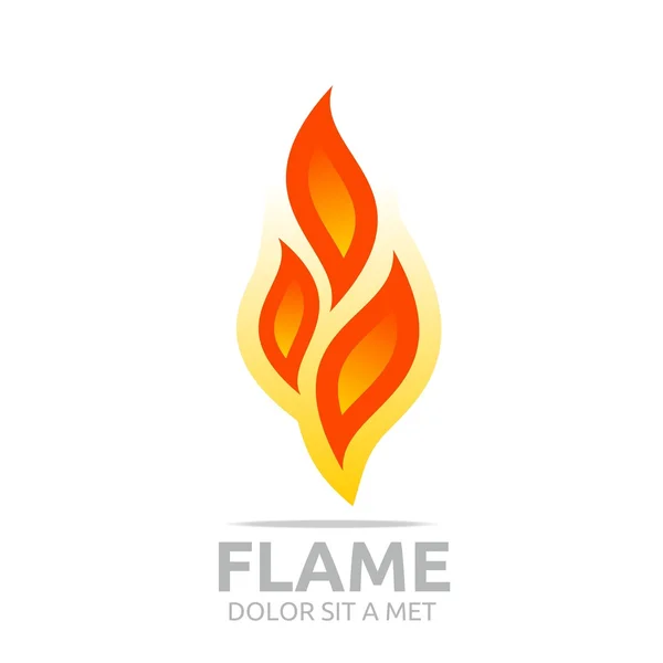 Logo flame fire design luxury logo design vector — Stock Vector