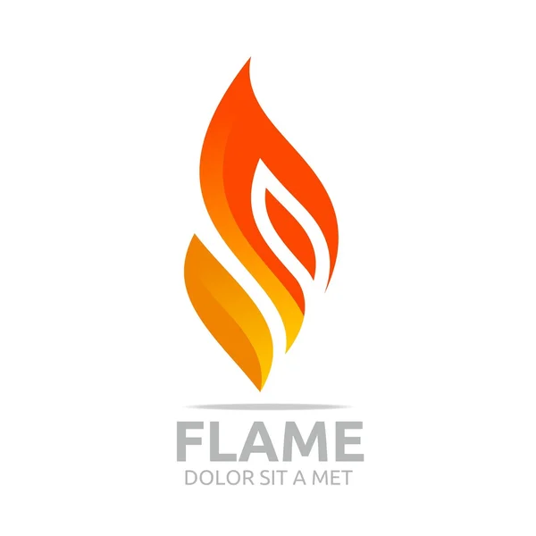 Logo llama fuego diseño de lujo logo diseño vector — Archivo Imágenes Vectoriales