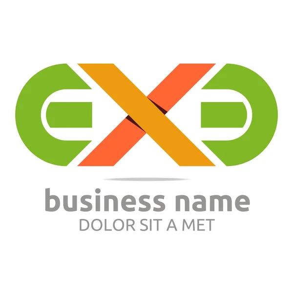 Логотип E, X комбинация E lettemark design vector — стоковый вектор