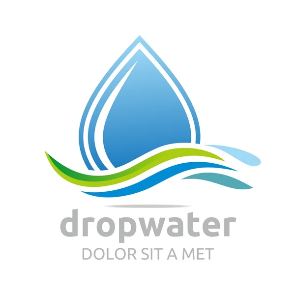 Logo water drop pure symbol icon business design vector — Stock Vector