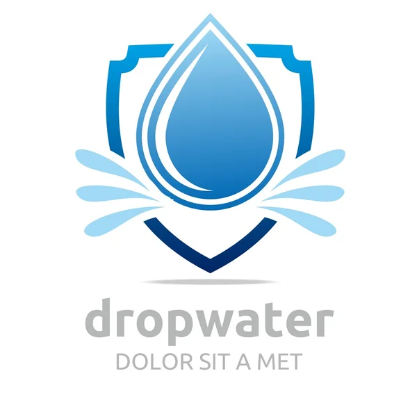 Logo gota de agua símbolo puro icono negocio diseño vector — Vector de stock