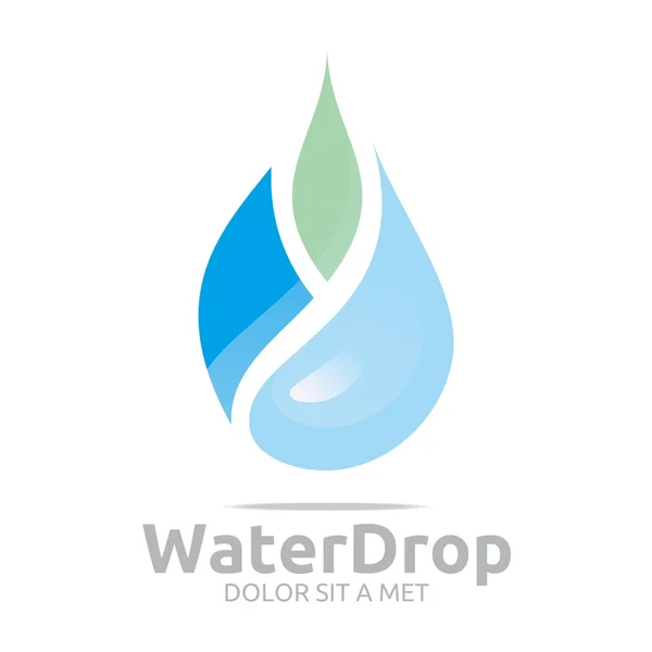 Logo gota de agua símbolo puro icono negocio diseño vector — Vector de stock