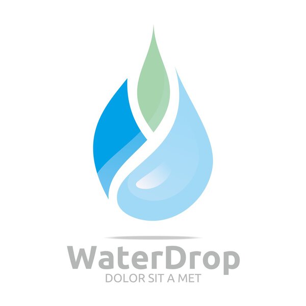 Logo water drop pure symbol icon business design vector