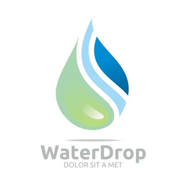 Logo gota de agua símbolo puro icono negocio diseño vector — Vector de stock