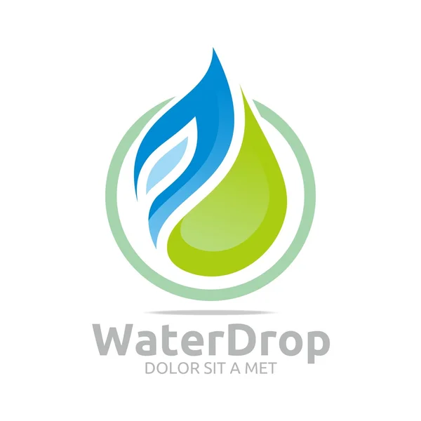 Logo goutte d'eau symbole pur icône business design vecteur — Image vectorielle