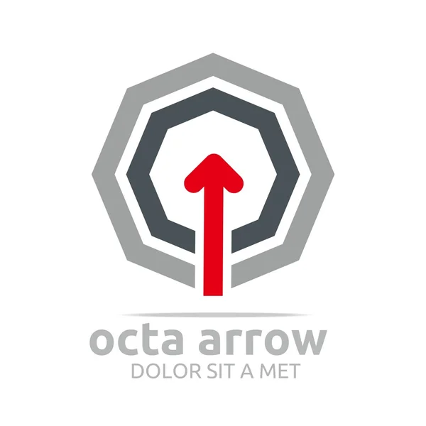 Logo octa flecha diseño elemento símbolo icono vector — Vector de stock