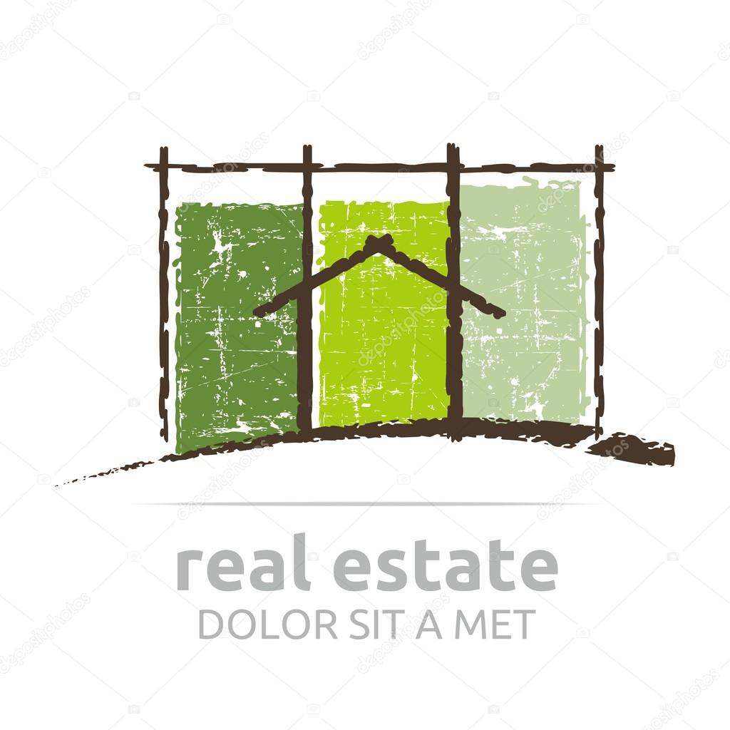 Logo real estate buiding architecture housing icon vector